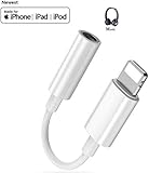 Headset 3.5mm Jack Adapter Headphone Converter, Headphones AUX Audio Adapter Music Splitter Cable Accessories Compatible with iPhone Xs/XR/X / 8 and 8Plus / 7&7Plus / iPad/iPod / iOS12 (White)