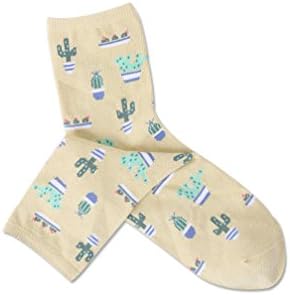 Harajuku Cute Pastel Socks Cactus Pattern (Yellow)