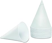 Konie 45KBR Rolled Rim, Poly Bagged Paper Cone Cups, 4.5oz, White (Case of 5000)