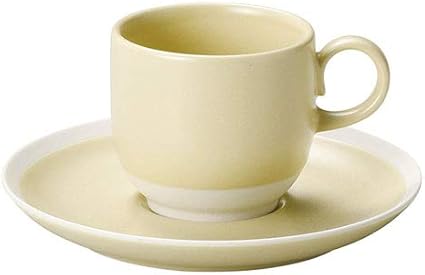Amazon コーヒーカップ ソーサー ソリッドバニラ 碗皿 165cc日本製 業務用 食品 絵器彩陶 カップ ソーサー