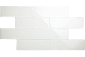 Giorbello Glass Subway Backsplash Tile, 4x12, Alabaster