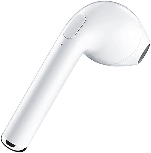 Bluetooth Earbud, Wireless Headset In-Ear Headphone Stereo Earpiece Earphone With Noise Canceling Mic for iPhone X 8 8 plus 7 6S 6 IOS Samsung Galaxy Android Phones (Single). (white)