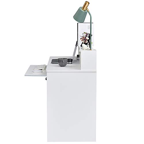 ROCKPOINT Axess White Computer Keyboard Tray and Drawer Small Home