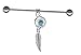 Tiny Turquoise Color Dream Catcher Industrial Barbell 14g-16g-Dangle Feather-Steel Industrial Earring