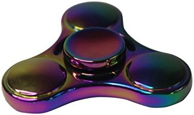 Aluminum Rainbow Chameleon Paint Fidget Spinner Hand Toy Black Finger Anti-Anxiety Fidget Spinner Tri- Hand Spinner Focus Toy Relax Stress Kids &amp; Adult ADHD