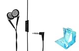 Samsung Galaxy S3 S III Compatible Blackberry Brand OEM Stereo Handsfree Headphones Headset Wired Earphones with Microphone (Comes with Universal Phone Stand)