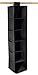 Hanging Sweater Organizer, 6 Shelves - Easily Organize and Maintain Your Sweaters Shape. Additional Six Side Pockets for Clothing Accessories. Attaches to Closet Rod with Heavy Duty Fastener. (Black)