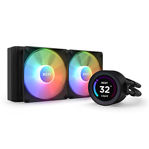 NZXT Kraken Serie – AIO CPU-Flüssigkeitskühler – Anpassbares LCD-Display – Hochleistungs-Lüfter – Kompatibel mit Intel® & AMD® Sockel – Elite 240 RGB – Schwarz