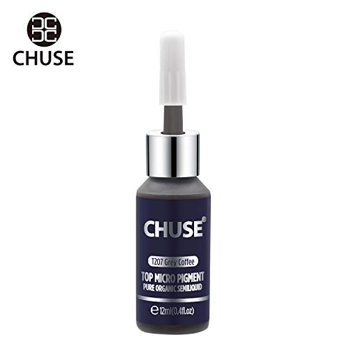 CHUSE T207, 12ml, Grey Coffee, Passed SGS,DermaTest Top Micro Pigment Cosmetic Color Permanent Makeup Tattoo Ink