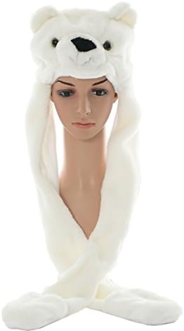 JOYHYUnisex Winter Plush Costume Hat with Paws Animal Hats