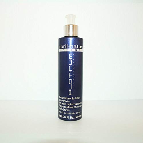 abril et nature - Platinum Professional Mask - For Blonde, Bleached, Highlighted, and/or Gray Hair - Violet Toner - Goodbye Yellow Tones - Platinum Appearance - 200 ml