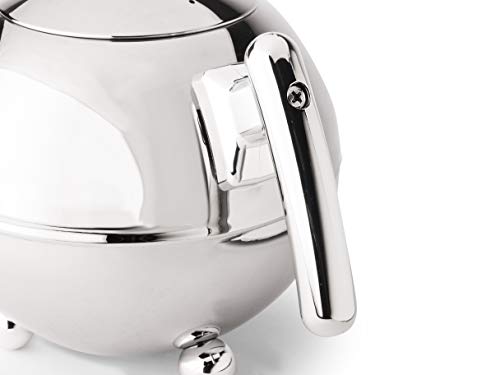 Bredemeijer bauchige runde doppelwandige Edelstahl Teekanne 1.2 Liter mit chromfarbenen Griff – Bild 5