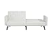 Jolene Tufted Split Back Futon, Mid Century Modern Convertible Sofa Bed for Small Rooms, Faux Leather Couch with Elegant Design, Perfect for Your Modern Living Room or Guest Room - White, Faux Leather