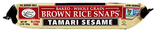 EDWARD & SONS, ORGANIC BROWN RICE SNAPS CRACKERS, TAMARI SESAME, 3.5 OZ
