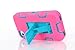 iPhone 4s case, iPhone 4 case, MagicSky Robot Series Hybrid Armored Case with Kickstand for Apple iPhone 4/4S - 1 Pack - Retail Packaging - Blue/Hot Pink
