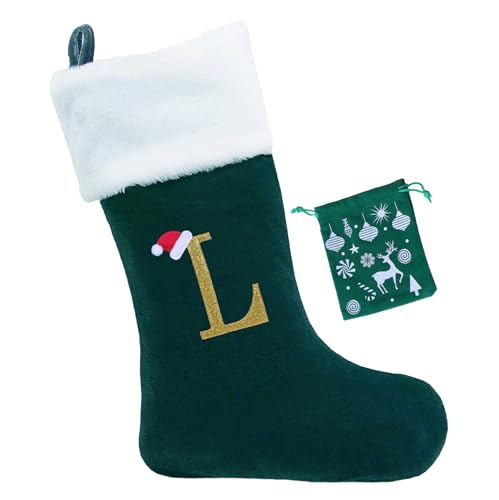 EHJYO Monogram Velvet Christmas Stocking