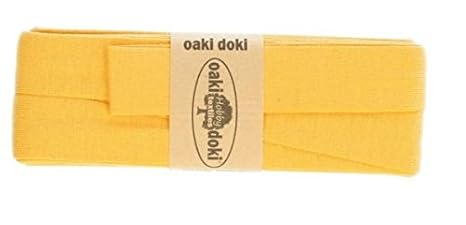 Oaki Doaki Jersey-Einfassband 3m, elastisches Schrägband, Breite: auf 2cm vorgefalzt, gelb (711)