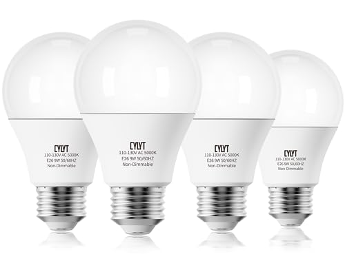 CYLYT A19 LED Light Bulb 60W Equivalent, Daylight