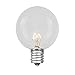 Novelty Lights 25 Pack G50 Outdoor String Light Globe Replacement Bulbs, Clear, E12/C7 Base, 7 Watt