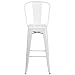 Flash Furniture 30'' High White Metal Indoor-Outdoor Barstool with Back