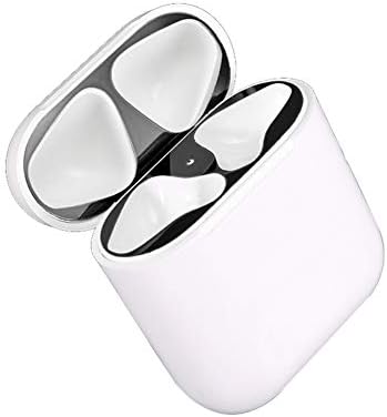 ocijf179 Self-adhevice,Precise,Anti-Scratches,Dust-Proof 2Pcs Dustproof Metal Adhesive Guard Cover Sticker Protector for Apple Airpods - Black