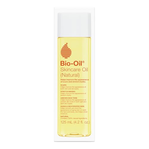 BIO-OIL NATURAL SKINCARE OIL, SERUM FOR SCARS AND STRETCH MARKS, FACE AND BODY MOISTURIZER FOR DRY SKIN, HAIR OIL, FOR ALL SKIN TYPES, 4.2 OZ