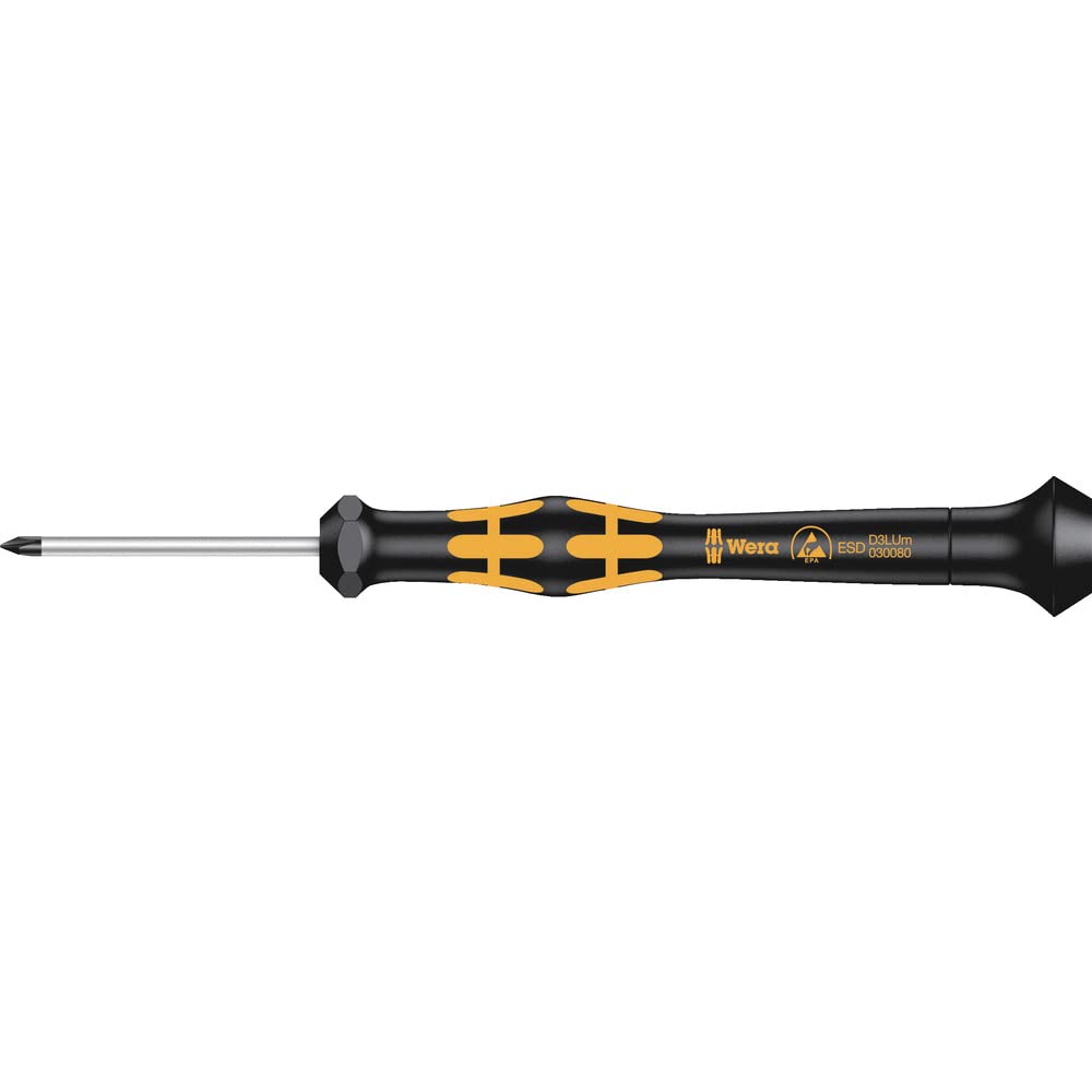 Wera 05030081001 00 x 40 mm "Kraftform 1572" ESD Micro-Screwdriver for Stix Screws - Silver