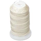 Simply Silk Beading Thread Cord Size FF Ecru 0.015 Inch 0.38mm Spool 115 Yards for Stringing Weaving Knotting