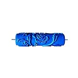 MagiDeal 7inch Embossed Peony Flower Pattern Paint Roller New Decorative Painting Roller Brush DIY Tools Blue