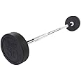 Body-Solid Rubber Coated Fixed Weights Straight Barbells- Weighted Bar for Weightlifting Exercise, Bodybuilding, Strength Training, Squat Rack & Bench Press