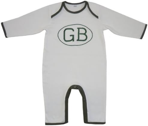 Baby Boys White And Green GB Design All In One Romper By Powell Craft (0-6 Months)