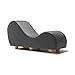 Liberator Kama Sutra Chaise Lounge Chair - Premium Faux Leather w/Maple Wood Feet, Charcoal