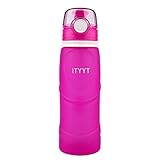 ITYYT Silicone Collapsible Water Bottle 26oz BPA Free with Free E-book for Sports & Outdoors