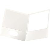 Oxford Laminated Twin-Pocket Folders, Letter Size, White, Holds 100 Sheets, Box of 25 (51704EE)