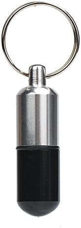 Colorful Mini Waterproof Portable Aluminum Medicine Pill Box Case Bottle Storage Drug Holder Container Keychain Key Ring for Outdoor Camping Traveling