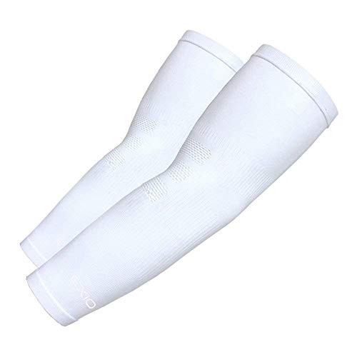 EXIO Arm Cover Compression Seamless Sleeves & Neck Scarf Mask for 4 seasons Outdoor Activities, Baseball, Football, Driving, Golf (EX-A33 White) - Thumbnail 7