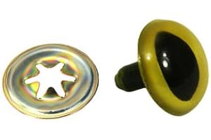 CALCASTLE CRAFT Animal Cat Eyes with Black Centers & Metal Washers (12 mm 12 pcs, Cat Green)
