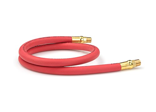 TEKTON 46332 3/8-Inch I.D. by 3-Foot 250 PSI Rubber Lead-In Air Hose with 1/4-Inch MPT Ends