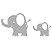 Elephant Wall Decals, Room Decorations, Light Grey, 5-pack, 2 sizes