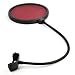 Wanway 6 inch Studio Microphone Mic round shape wind Pop Filter Mask Shield stand clip (Red Filter)