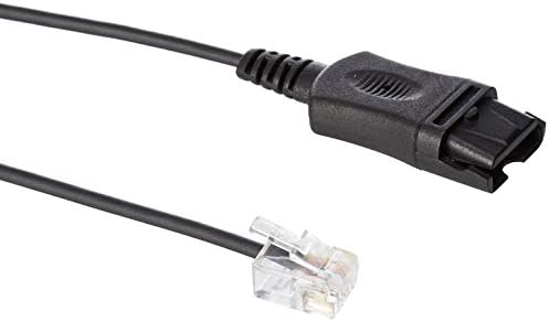Intelligent Cord (1meter) for Plantronics, AddaSound Headsets | QD to RJ9 with Quick Disconnect | Compatible with Mitel, Polycom, NEC, Aastra, Nortel, Shortel, Allworx, Cisco