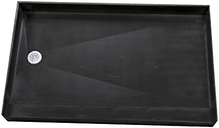 Tile Redi 3060L-PVC Single Curb Shower Pan with Integrated Left PVC Drain, 30-Inch Depth by 60-Inch Width by Tile Redi USA