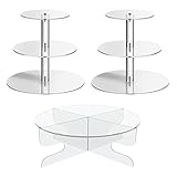 3 PCS Acrylic Cupcake Stand 2 Set of 3 Tier Clear