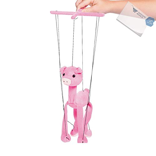 Bargain World Plush Farm Animal Marionette Puppets (With Sticky Notes)