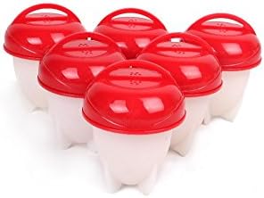Egg Cooker Non-Stick Silicone Egg Cookers Without The Shell 6-Pack As Seen on TV with FREE Egg Yolk Seperator