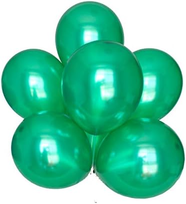 BABYJOYBALLOONS: 12' green color pearlized/ metallic latex balloon for party decoration (green color)
