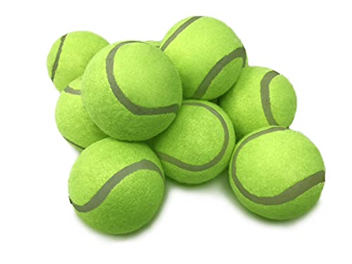 E-Deals Tennis Balls - Bundle Pack - Durable Sport Play Tennis Cricket Dog Toy Ball Great For Lessons, Practice, Throwing Machines Adults Children Exercise Pets (03# 9 X TENNIS BALLS)