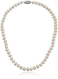 Sterling Silver White Freshwater Cultured A Quality Pearl Necklace (7.5-8mm), 18