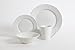 Gibson Home Amelia Court Porcelain Chip and Scratch Resistant Dinnerware Set, Service for 4 (16pcs), White (Round)