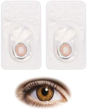Yayoshow Women Multi Color Contact Lenses Cosplay Eyes Cute Charm and Attractive Colored Cosmetic Makeup Eye Shadow, Honey
